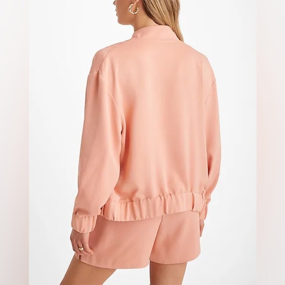 Satin Oversized Bomber Jacket - Picture 3 of 6